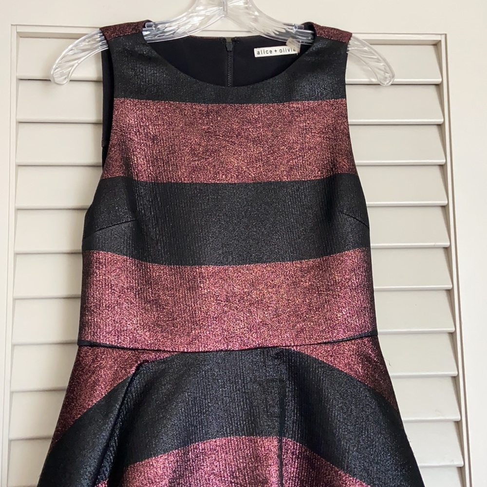 Alice + Olivia Foss Cutout mini dress, Berry/Black